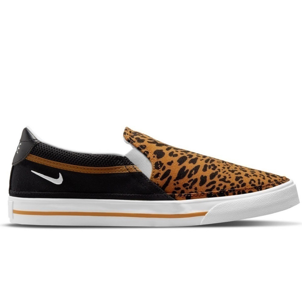 THE Nike Women’s Court Legacy fit Leopard slip-on classic sneaker.